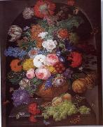 unknow artist, Floral, beautiful classical still life of flowers.090